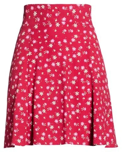 Mar De Margaritas Woman Mini Skirt Brick Size S Viscose In Red