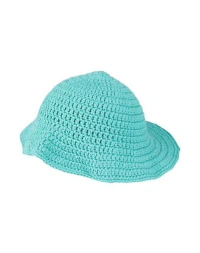 Alanui Toddler Girl Hat Turquoise Size Onesize Cotton In Blue