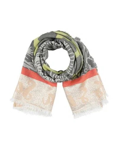 Alessia Santi Woman Scarf Black Size - Cotton, Viscose, Metallic Fiber In Multi