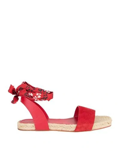 Lanvin Woman Espadrilles Red Size 8 Calfskin In Red
