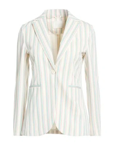Circolo 1901 Woman Blazer Ivory Size 6 Cotton, Elastane In White