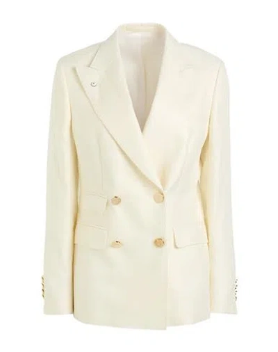 L.b.m 1911 L. B.m. 1911 Woman Blazer Off White Size 8 Linen, Virgin Wool In White