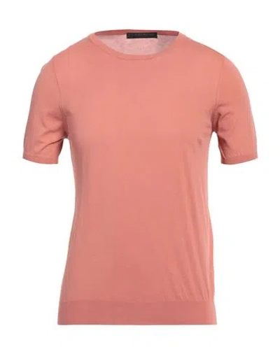 Jeordie's Man Sweater Salmon Pink Size S Cotton In Pink