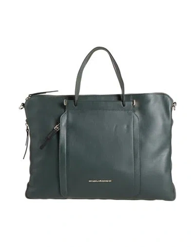 Piquadro Woman Handbag Deep Teal Size - Cow Leather, Polyester, Eva (ethylene - Vinyl - Acetate), Me In Green