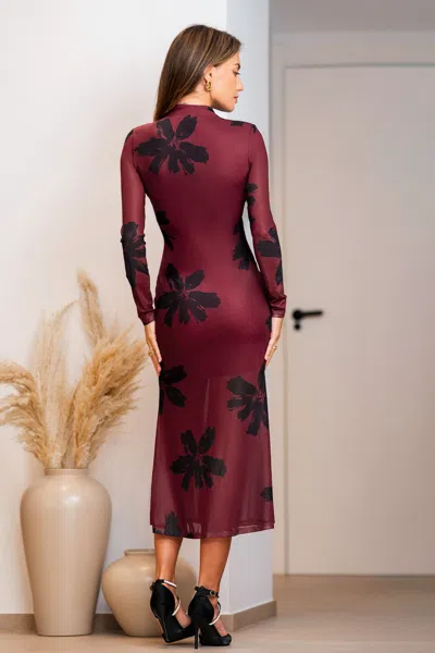 Cupshe What's The Occasion Floral Maxi Dress In Burgundy
