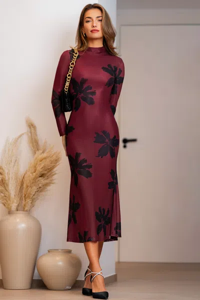 Cupshe What's The Occasion Floral Maxi Dress In Burgundy