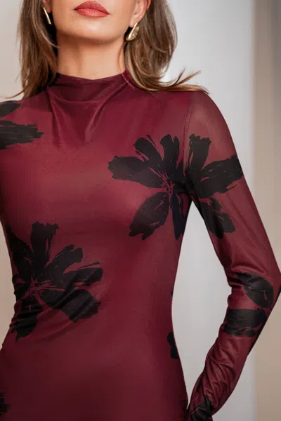 Cupshe What's The Occasion Floral Maxi Dress In Burgundy