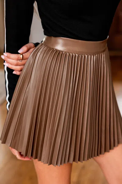Cupshe Celebrity Crush Brown Mini Skirt In Neutral