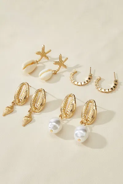 Cupshe Cabo Daydream Gold-tone Earrings Set In Gold