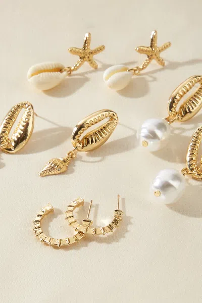 Cupshe Cabo Daydream Gold-tone Earrings Set In Gold