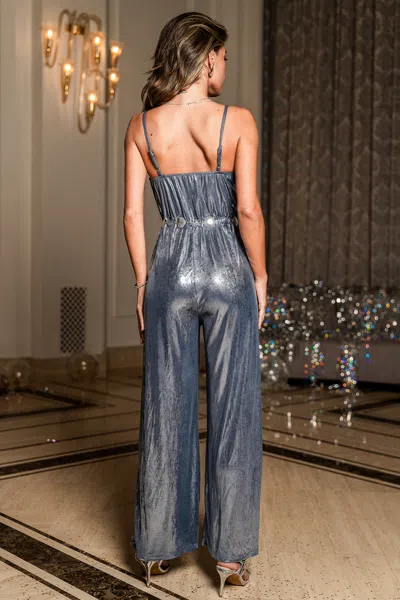 Cupshe Boogie All Night Metallic Jumpsuit In Gray