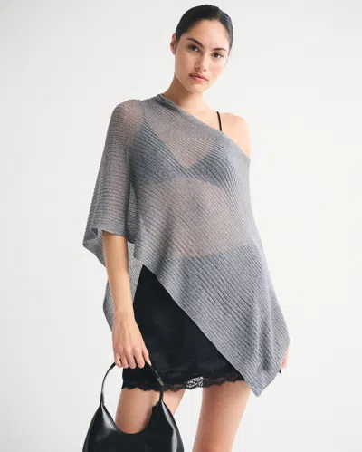 Abercrombie & Fitch Sheer Poncho In Gray