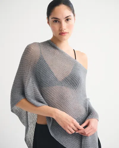 Abercrombie & Fitch Sheer Poncho In Gray