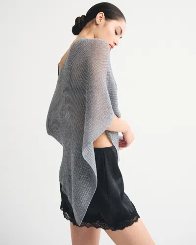 Abercrombie & Fitch Sheer Poncho In Gray
