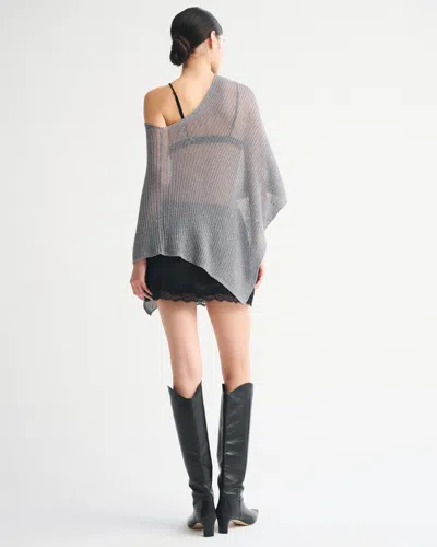 Abercrombie & Fitch Sheer Poncho In Gray