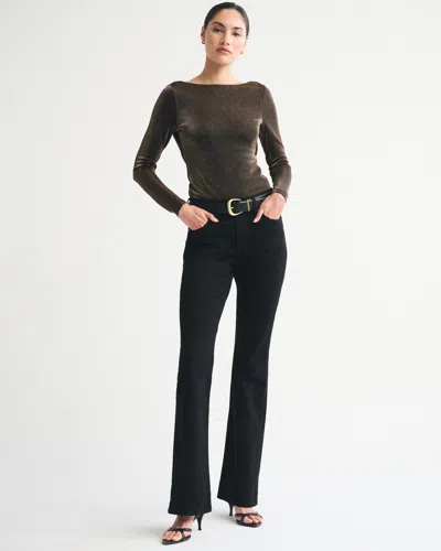 Abercrombie & Fitch Bra-free Lurex Cowl-back Hardware Top In Brown