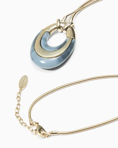 Giorgio Armani Long Brass And Resin Necklace In Gold