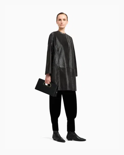 Giorgio Armani Velvet Trousers With Darts In Black