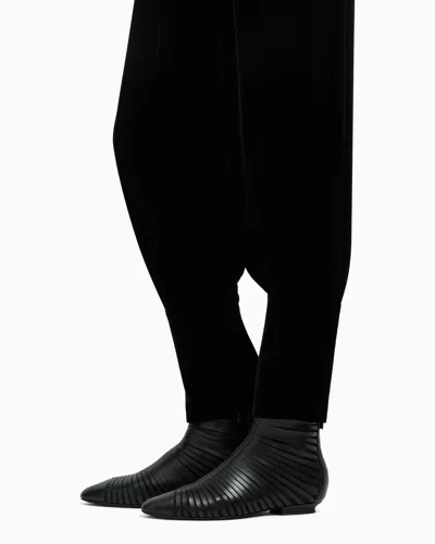Giorgio Armani Velvet Trousers With Darts In Black