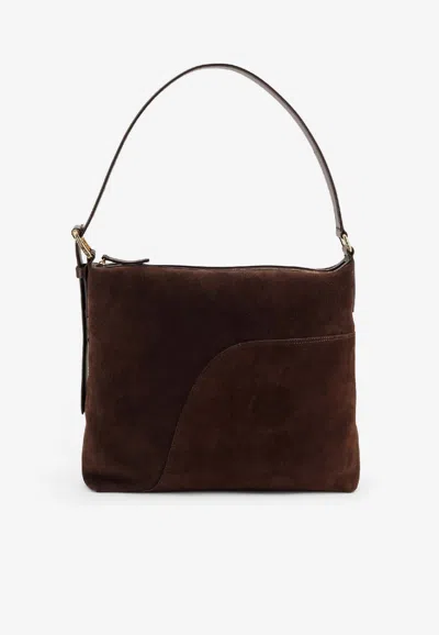 Atp Atelier Bassano Suede Shoulder Bag In Brown