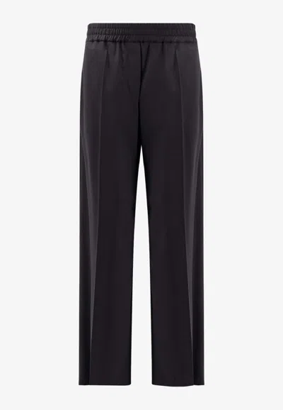 Brunello Cucinelli Elasticated Patch-pocket Trousers In Black
