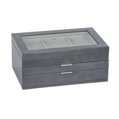 Mele & Co Misty Glass Top Grey Jewelry Box In Gray