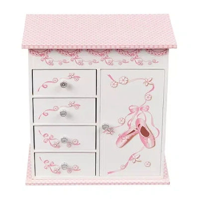 Mele & Co Cristina Ballet Slippers Musical White Jewelry Box In White