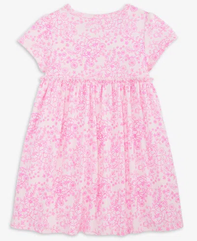 First Impressions Girls Toddler 2t-4t Linear Flower Printed Dress, Macy's Exclusive In Pink