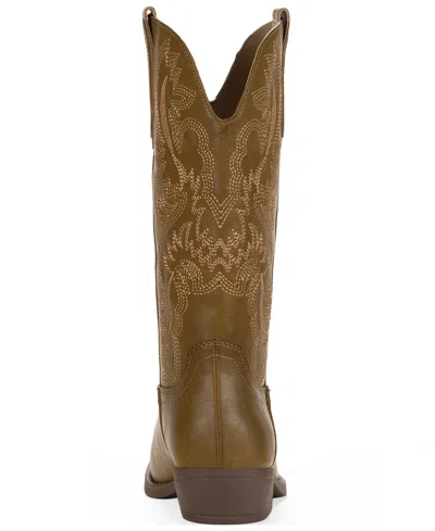 Wild Pair Women's Denise Block Heel Western Boots, Macy's Exclusive In Brown