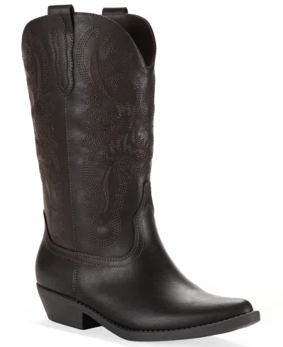 Wild Pair Women's Denise Block Heel Western Boots, Macy's Exclusive In Brown