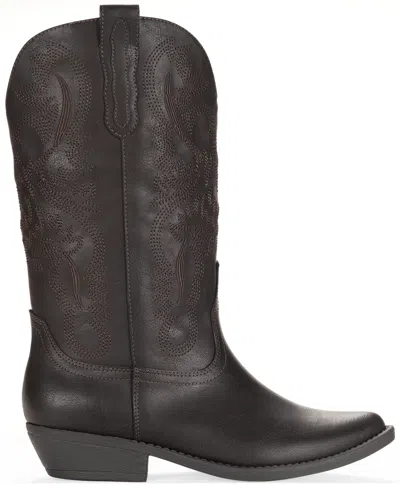 Wild Pair Women's Denise Block Heel Western Boots, Macy's Exclusive In Brown