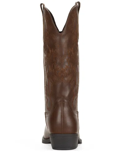 Wild Pair Women's Denise Block Heel Western Boots, Macy's Exclusive In Brown