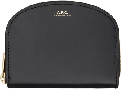 Apc Black Demi-lune Compact Wallet In Black