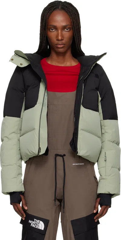 The North Face Green Cold Spell Cropped Down Snow Jacket In Green