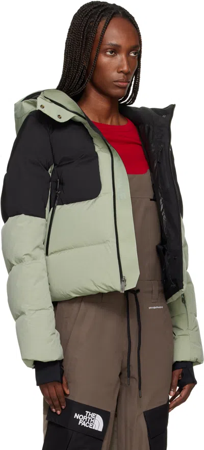 The North Face Green Cold Spell Cropped Down Snow Jacket In Green
