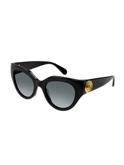 Gucci Gg1408s 001 Butterfly Sunglasses In Grey