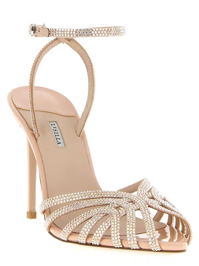 Le Silla Divina Ankle Strap Sandals Pointed Toe In Neutral