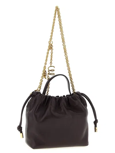 Chloé Icons Crossbody Bag Goldtone Chain Strap Top Handle In Red