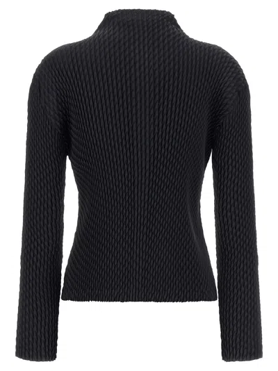 Issey Miyake Sleek Pleats Cardigan In Black