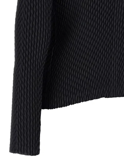 Issey Miyake Sleek Pleats Cardigan In Black
