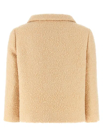 Valentino Vlogo Tweed Jacket In Neutral