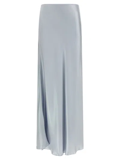 Fabiana Filippi High Waist Long Satin Skirt Seams In Gray