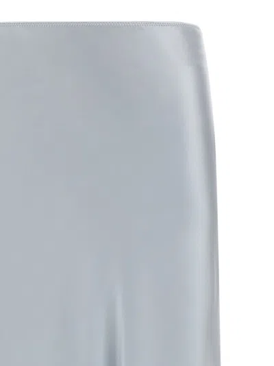 Fabiana Filippi High Waist Long Satin Skirt Seams In Gray