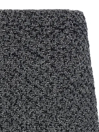 Fabiana Filippi Tweed Skirt High Waist Knee Length In Gray