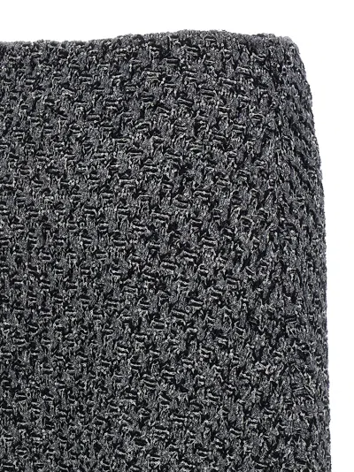 Fabiana Filippi Tweed Skirt High Waist Knee Length In Gray