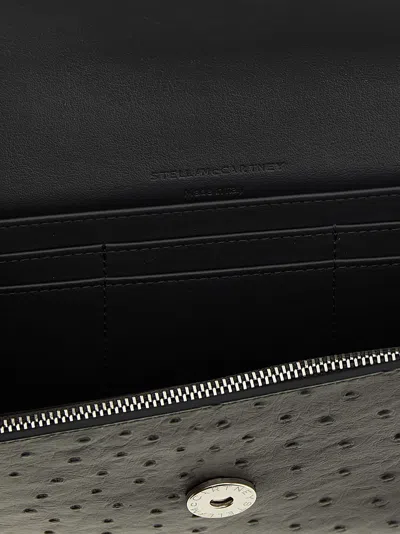 Stella Mccartney Ryder Rectangular Crossbody Bag Textured Strap In Gray