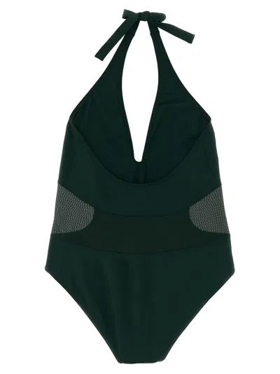 Eres Sophistique Halter Neck Deep V Swimsuit In Green