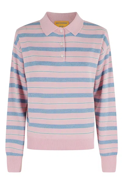 Guest In Residence Collegiate Stripe Polo In Blue
