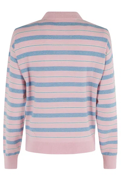 Guest In Residence Collegiate Stripe Polo In Blue