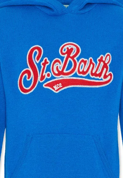 Mc2 Saint Barth Blue Sweater For Boy With Logo In Blue